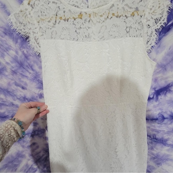 NWT Merokeety Women's White Sleeveless Lace Foral Elagant Cocktail Dress Size M - Picture 5 of 13